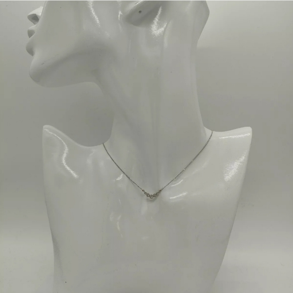 Necklace   Diamond 0.12ct Platinum - Picture 6 of 9